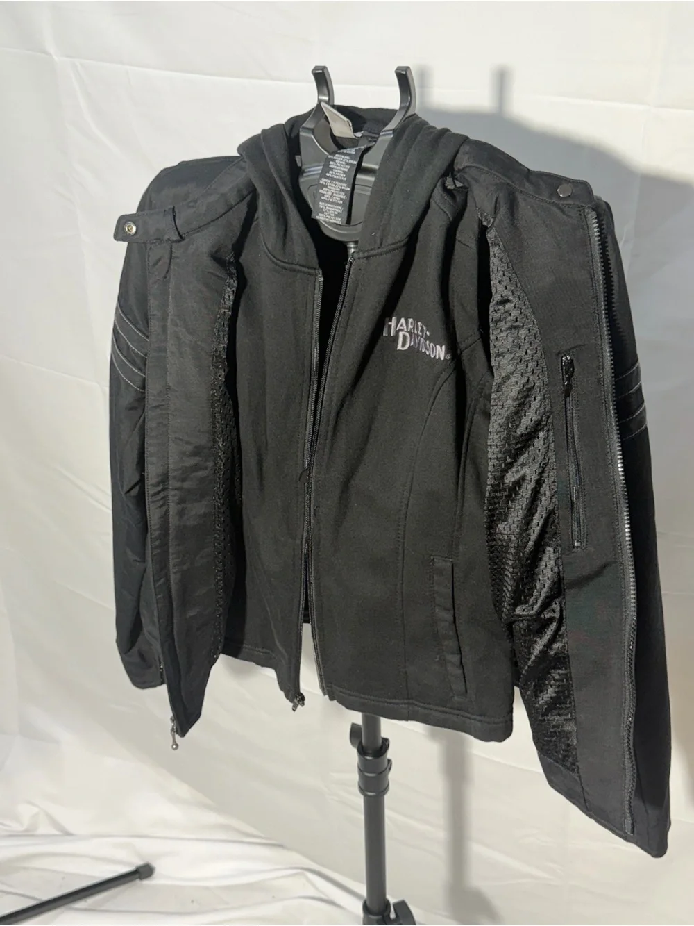 Harley-Davidson Black Women's Zip Hoodie Riding Jacket